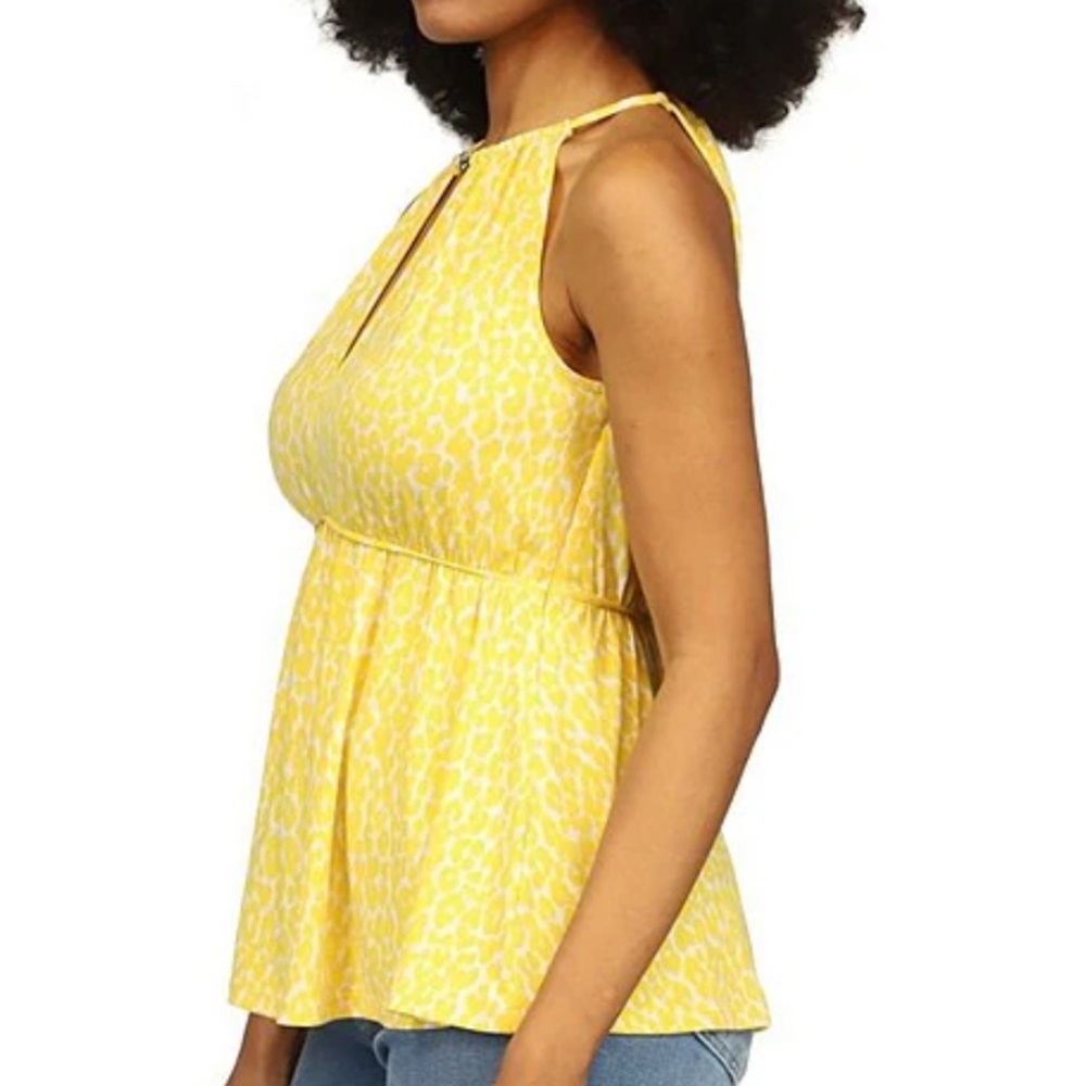 Michael Kors Printed Keyhole Halter Neckline Sleeveless Top (Size: L) EUC - Picture 3 of 13